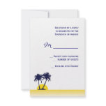 Beach Palm Tree Wedding RSVP Card Custom Announcements