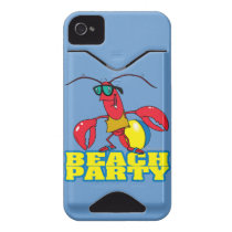 beach party cute lobster cartoon character iphone 4 id cases