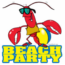 beach party cute lobster cartoon character photo cutout