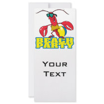 beach party cute lobster cartoon character rack cards