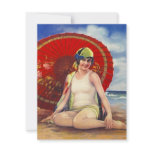 Beach Party Flapper Era Style Cloche Invitation