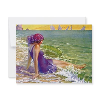 Beach Party Flapper Era Style Cloche Invitation by ChatRoomCowboy