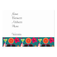 Beach Party Flip Flops Sunglasses Beach Ball Blue Business Cards