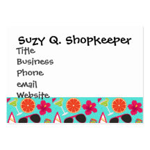 Beach Party Flip Flops Sunglasses Beach Ball Teal Business Card Templates