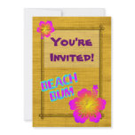Beach Party Hibiscus Flower Custom Invitations