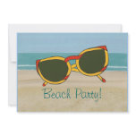 Beach Party Invitations, sand ocean & sunglasses
