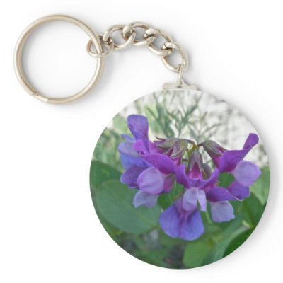 Beach Pea (Lathyrus maritimus) Coordinating Items Key Chain by CarolsCamera