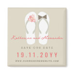 Beach Pink Flip Flops Custom Save The Date Magnet