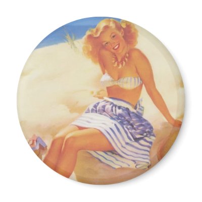 Beach Pinup Magnet by tnmpastperfect