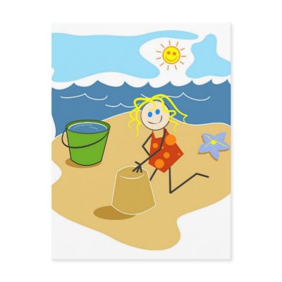 Beach Play Postcards by prawny