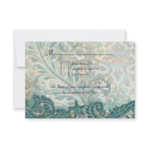 Beach RSVP Wedding Reply Card Dolphins