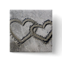 Beach Sand Hearts Pinback Button