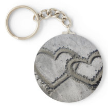 Beach Sand Hearts Keychain