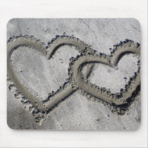 Beach Sand Hearts Mouse Pads
