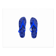 beach sandals blue pattern.png post cards