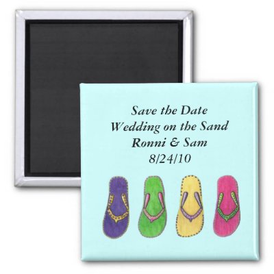 Beach Sandals Save the Date Wedding Magnet by Magins