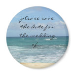 beach save the date fridge magnets