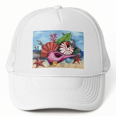 Beach Shells Cap Trucker Hat by SherryHolderHunt