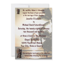 Beach Shoreline Tiki Wedding Personalised Invitation