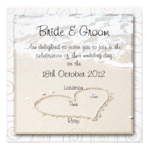 BEACH square Wedding Invitation