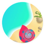 Beach Round Sticker