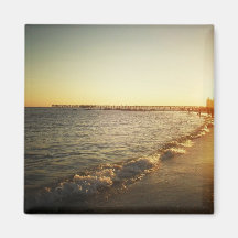 Beach Sunset at Coney Island, Brooklyn Fridge Magnet