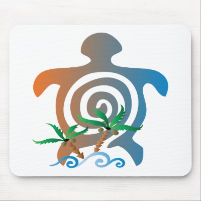 Beach-sunset-turtle Mousepads by Deepsy