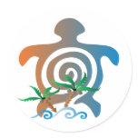 Beach-sunset-turtle Stickers