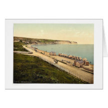 Beach, Swanage, England rare Photochrom Greeting Card