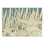 Beach Thank You Card - Blue, Brown & Cream
