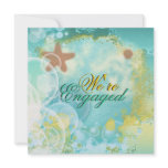 Beach theme engagement elegant custom announcements