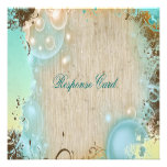 Beach theme response rsvp wedding custom invitation