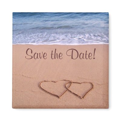Beach theme save the date! fridge magnets by aslentz