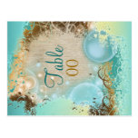 Beach theme "table number" elegant party post card