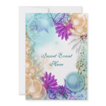 Beach theme tropical elegant party custom announcement