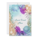 Beach theme tropical elegant party invitations
