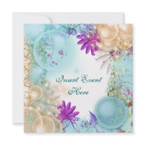 Beach theme tropical elegant party custom invitation