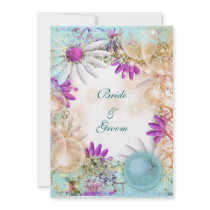 Beach theme tropical elegant party invites