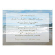 Beach Theme Wedding Invitations, Sandy Beach