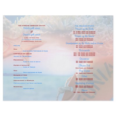 Beach theme wedding tropical cruise flyer design by mensgifts
