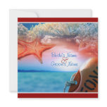 Beach theme wedding tropical cruise announcement