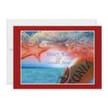 Beach theme wedding tropical cruise invite