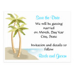 Beach/Tropical Wedding Save the Date Postcard