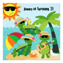 Beach Turtles Birthday Invitation invitations
