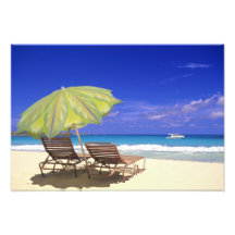 Beach Umbrella, Abaco, Bahamas Photo Art