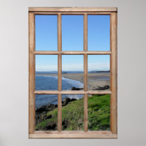 Beach View from a Window Print