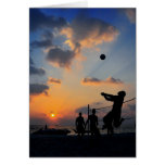 Beach Volleyball at Sunset Card