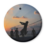 Beach Volleyball at Sunset Fridge Magnet