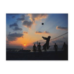 Beach Volleyball at Sunset Post Card