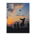 Beach Volleyball at Sunset Post Card